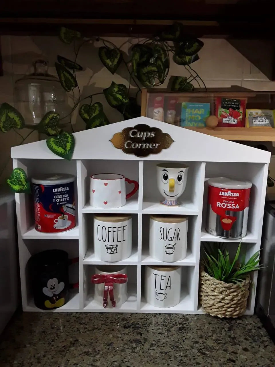 منظم كوفي كورنر خشبي فاخر Coffee Corner Organizer