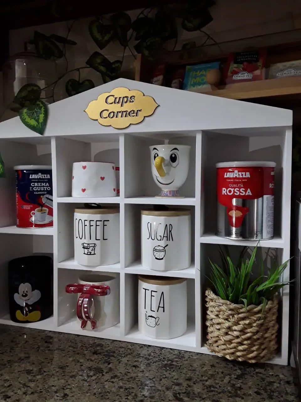 منظم كوفي كورنر خشبي فاخر Coffee Corner Organizer