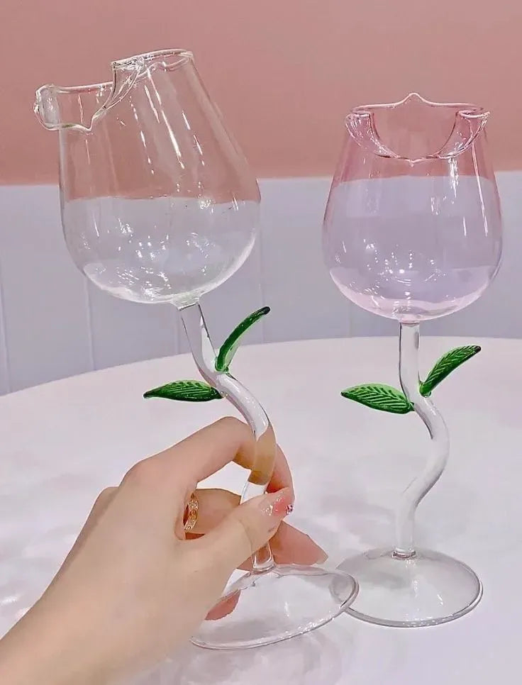 كوب زهرة التوليب الزجاجي Pink Blossom Glass Cup