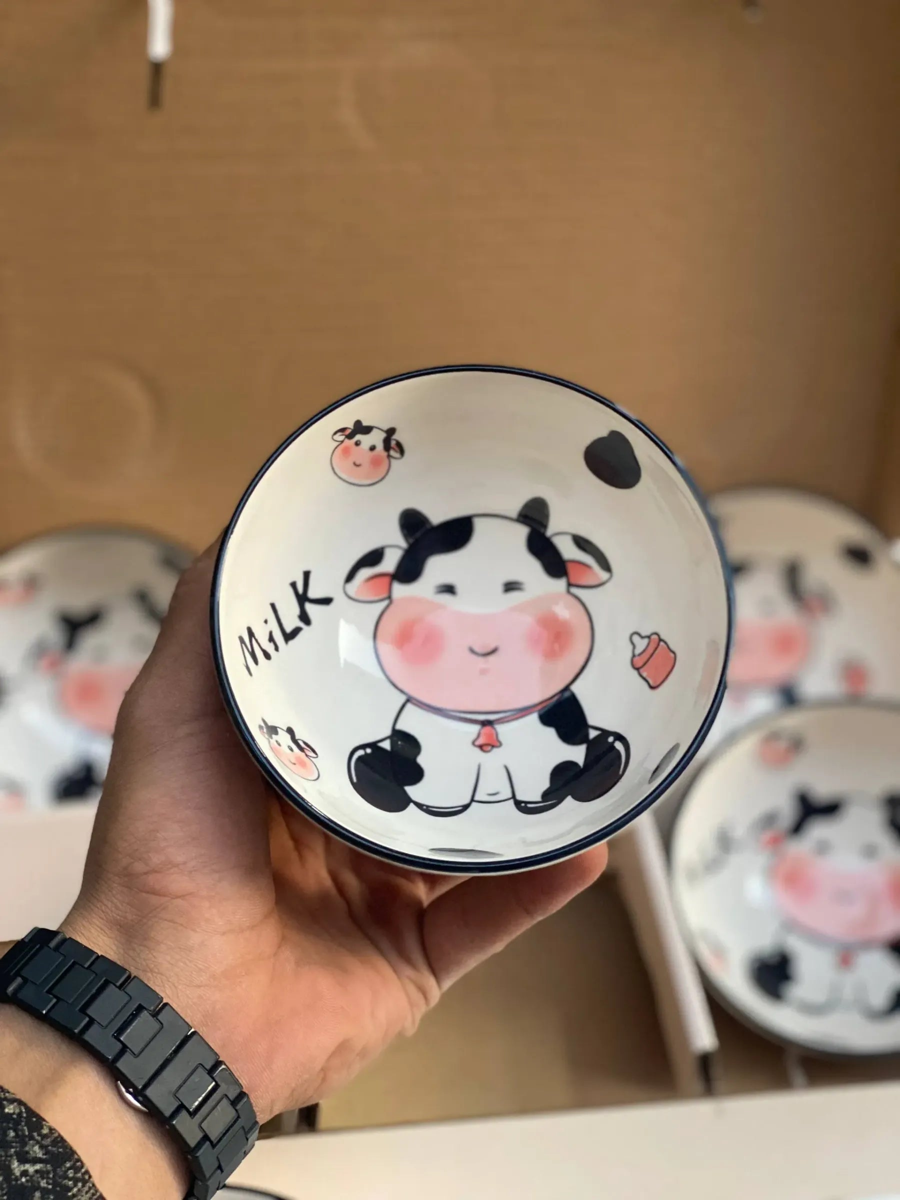 طقم بولات بورسيلين cow printed - ٦ قطع