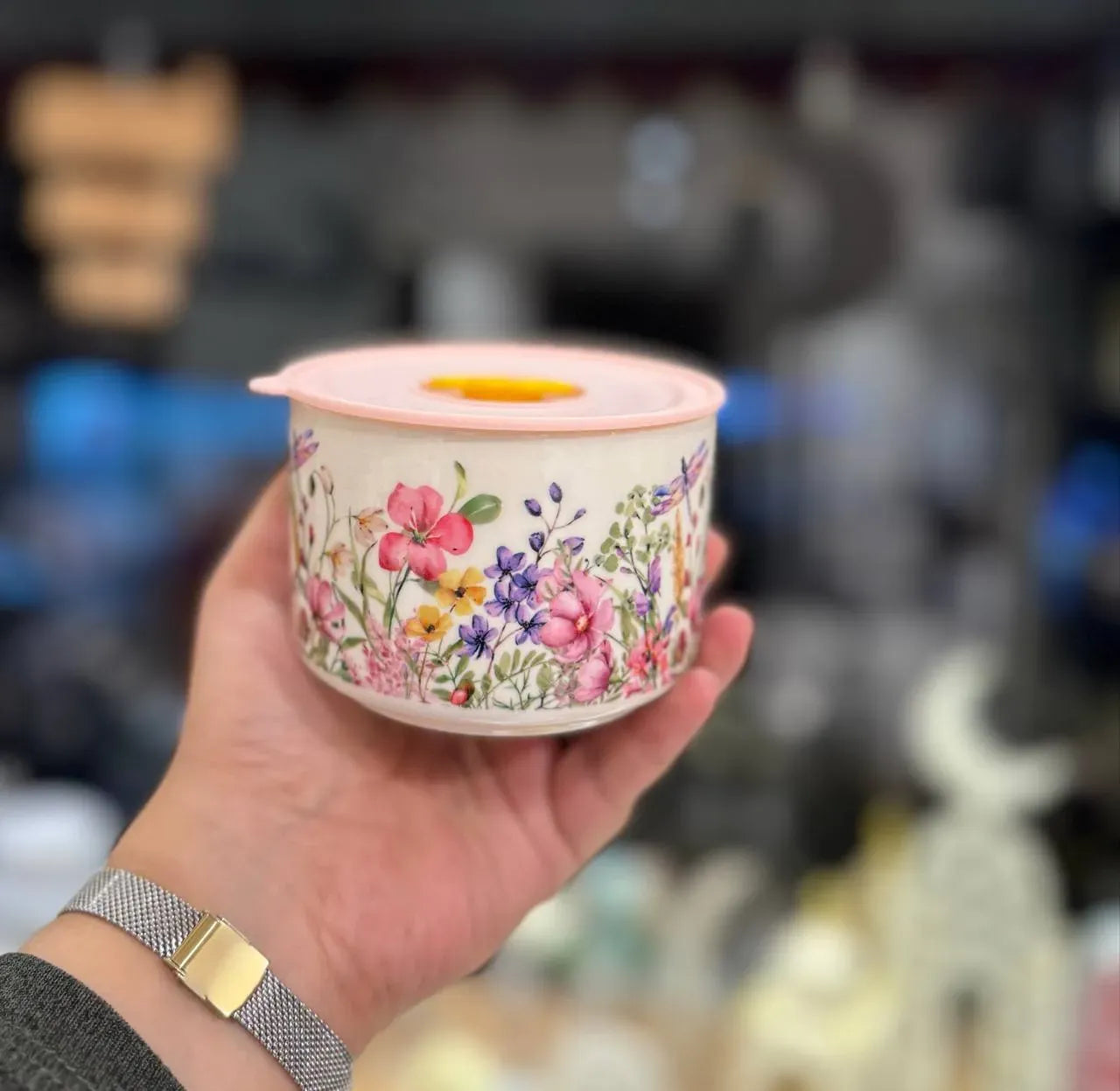 طقم علب حفظ سيراميك "جاردن" Floral Porcelain Containers