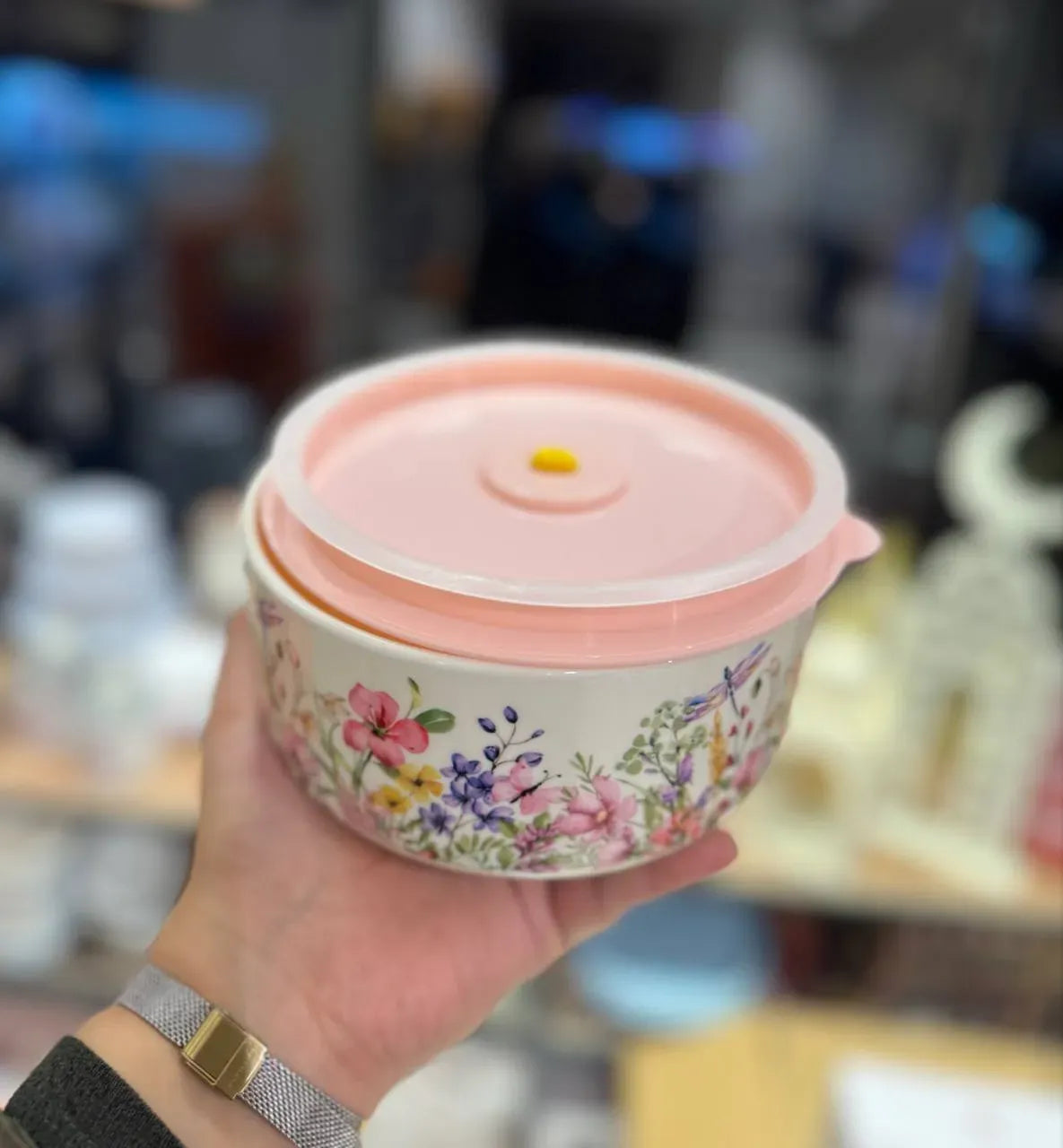 طقم علب حفظ سيراميك "جاردن" Floral Porcelain Containers