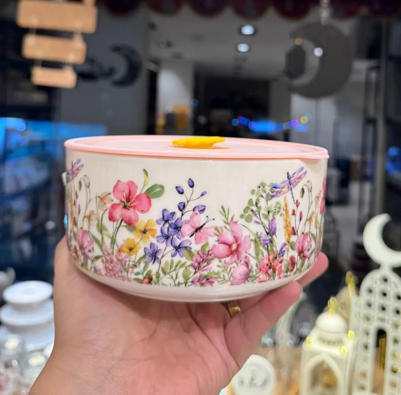 طقم علب حفظ سيراميك "جاردن" Floral Porcelain Containers