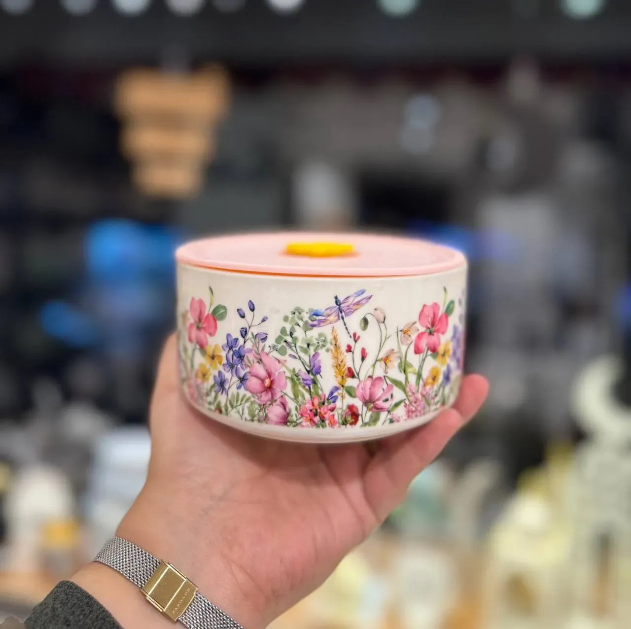 طقم علب حفظ سيراميك "جاردن" Floral Porcelain Containers