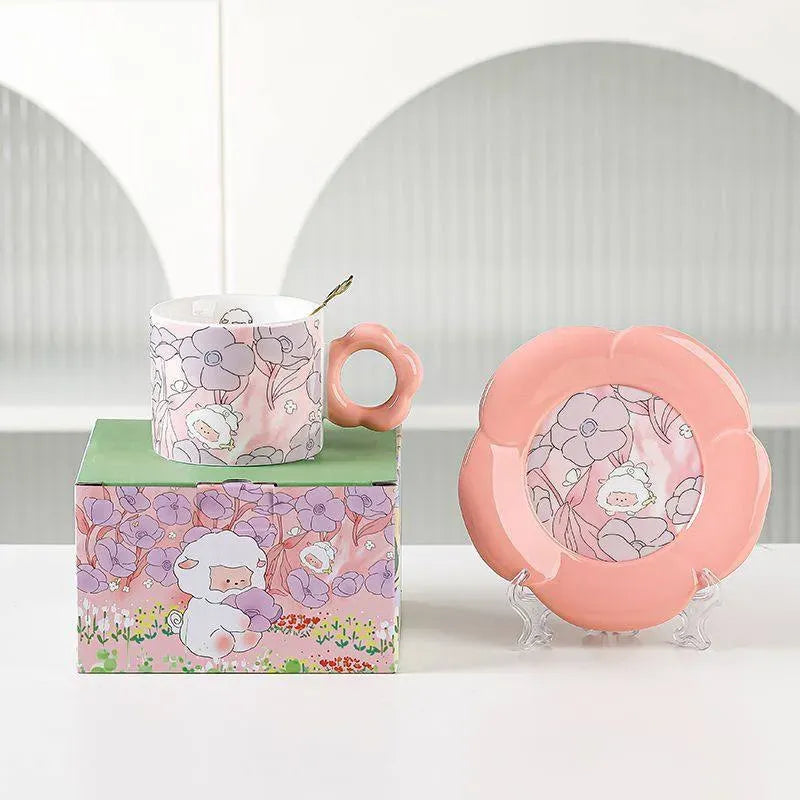 طقم مج "فلورا" الملون Pearl Bow Mug