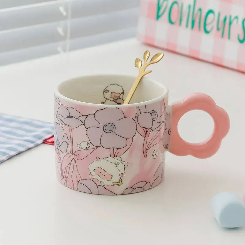 طقم مج "فلورا" الملون Pearl Bow Mug