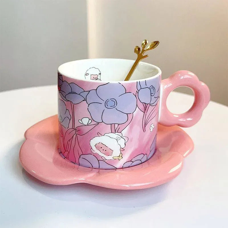 طقم مج "فلورا" الملون Pearl Bow Mug