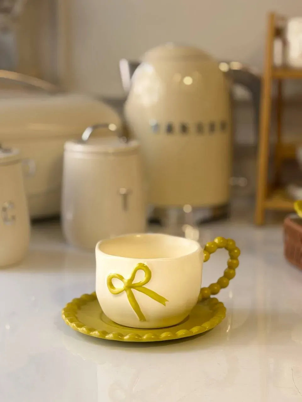 طقم فنجان شاي "بيرل بو" Pearl Bow Tea Cup
