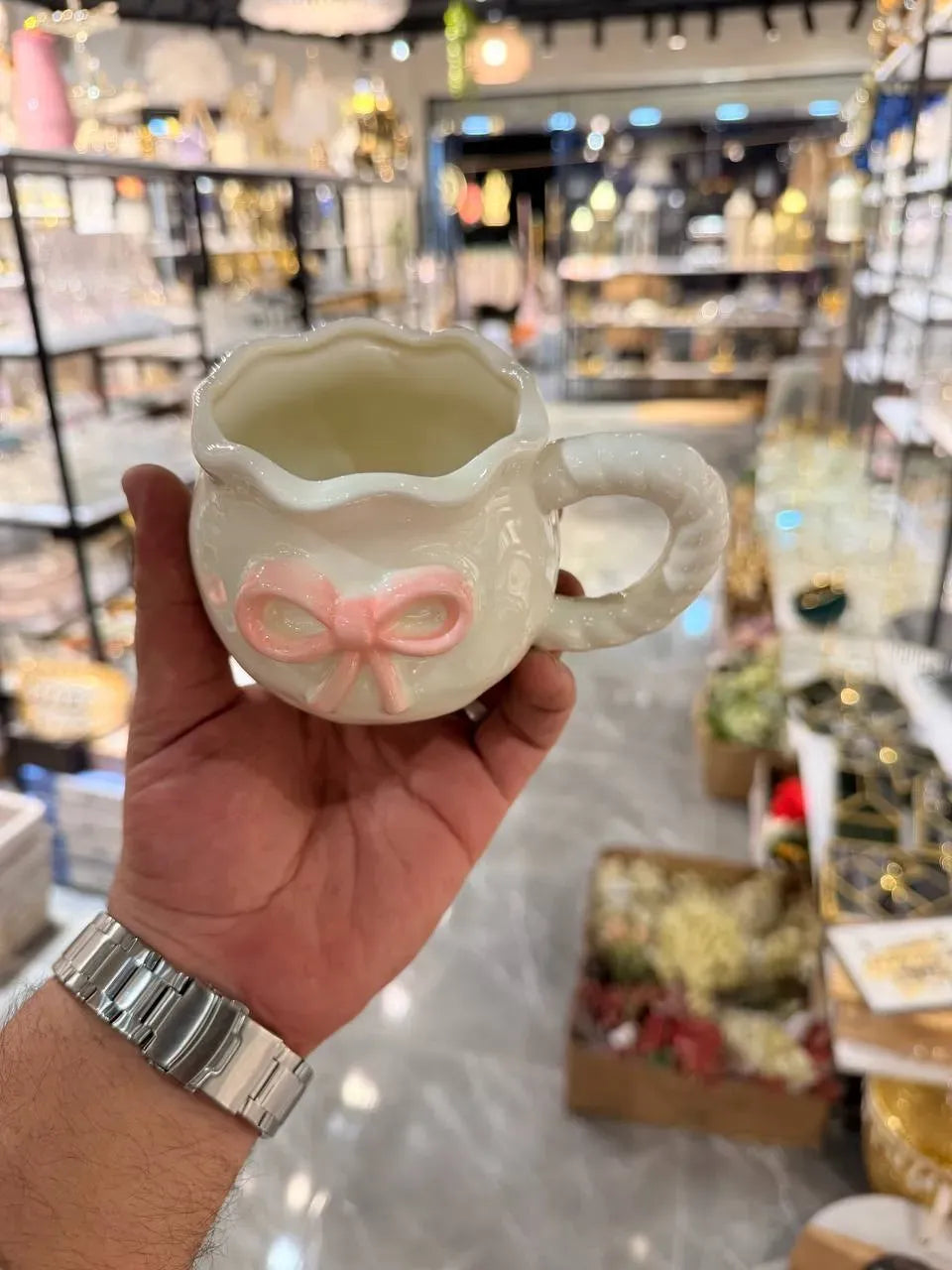  مج "كوكييت" السيراميك الراقي بفيونكة Pink Bow Mug