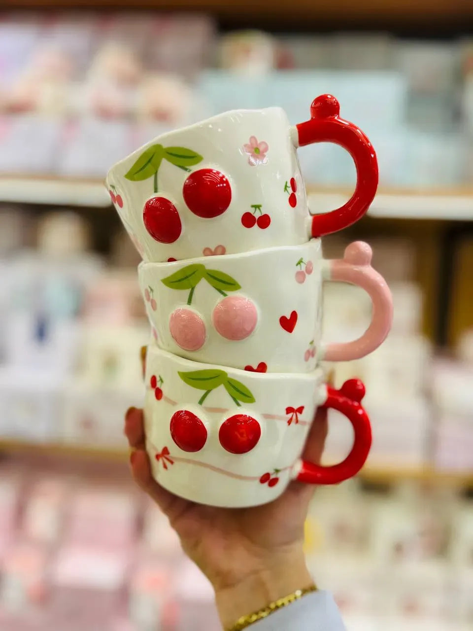 مج "تشيري" السيراميك الكوري Cherry Porcelain Mugs