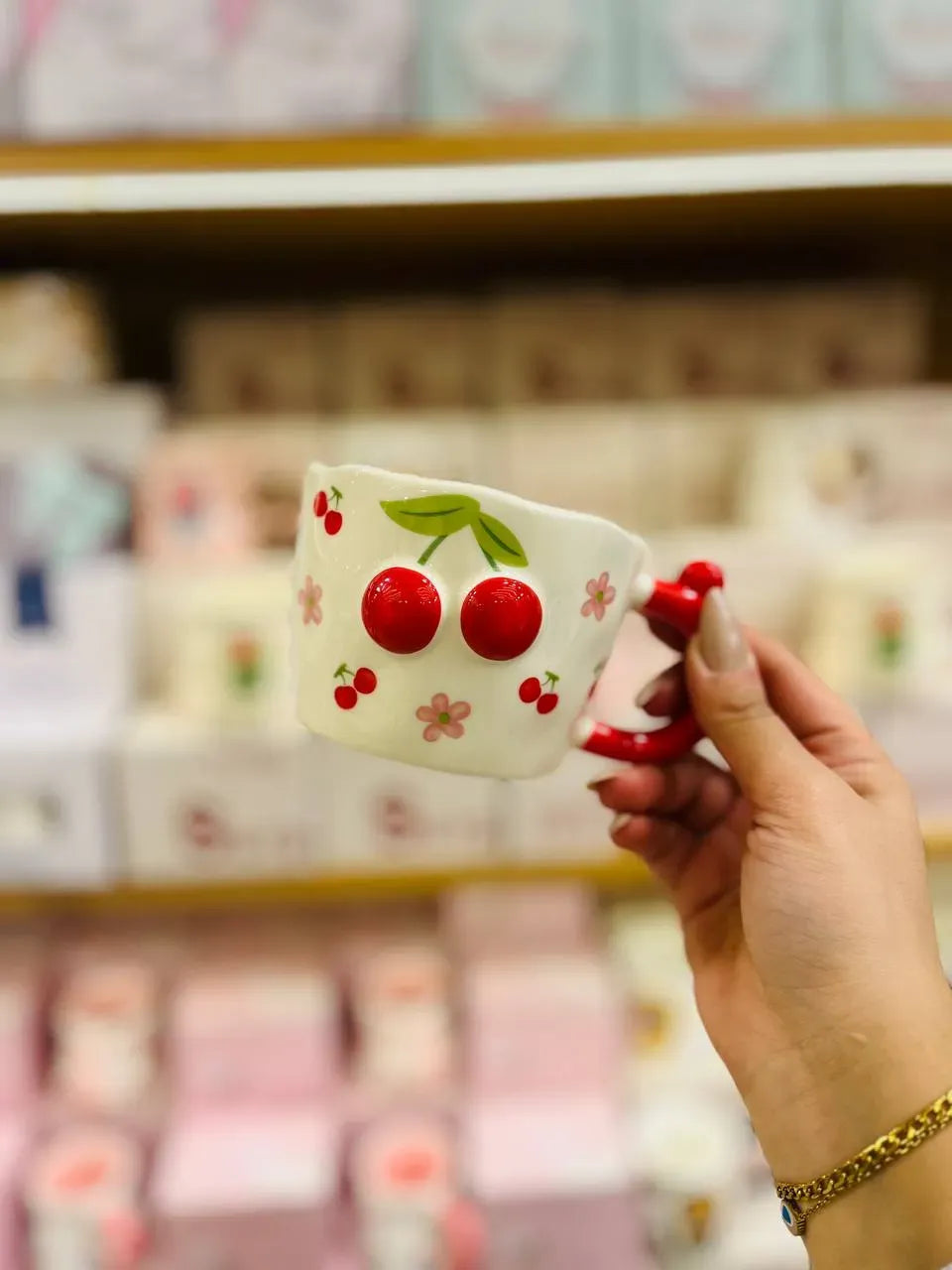 مج "تشيري" السيراميك الكوري Cherry Porcelain Mugs