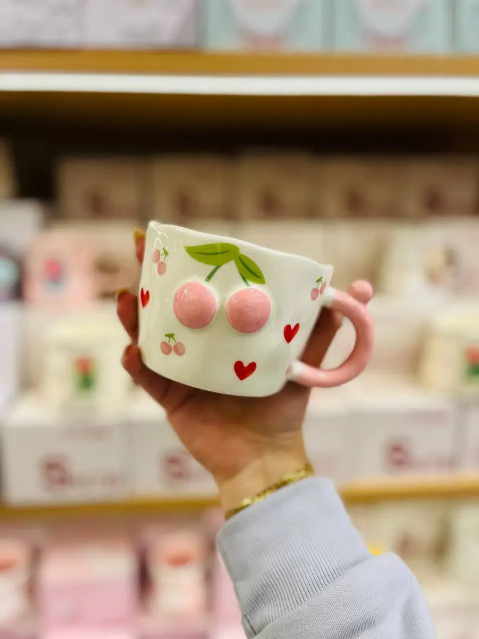 مج "تشيري" السيراميك الكوري Cherry Porcelain Mugs