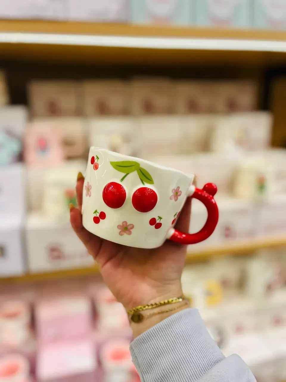 مج "تشيري" السيراميك الكوري Cherry Porcelain Mugs