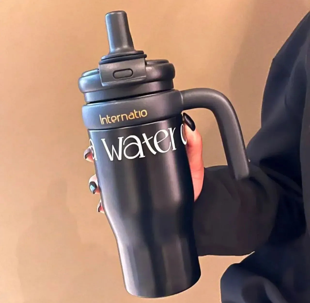  السفر الحراري "ستانلي ستايل" بمقبض وشاليموه. Thermal Travel Mug