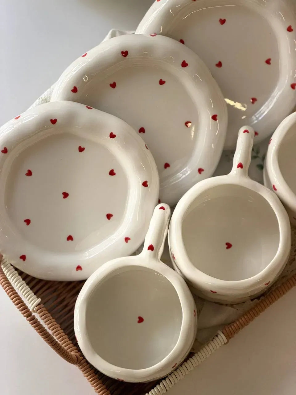 طقم مج وطبق "تشابي" القلوب الرومانسية Chubby Hearts Mug
