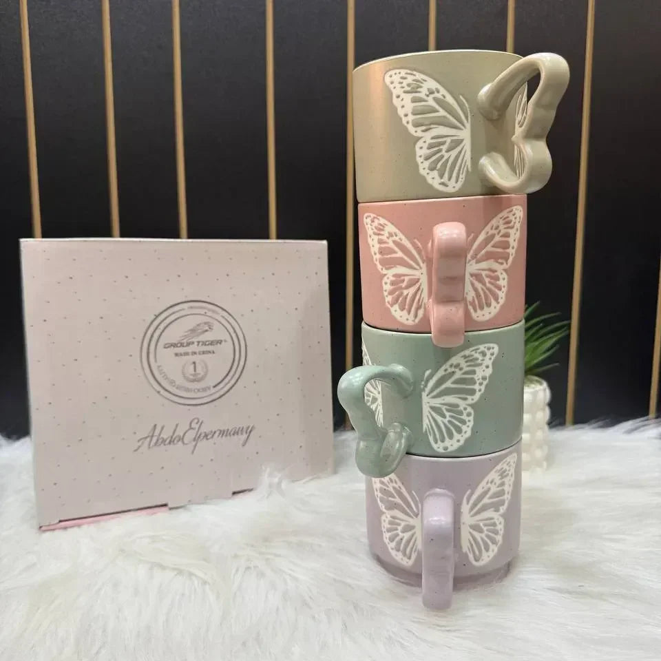 Butterfly Wing Mug set طقم مجات أجنحة الفراشة