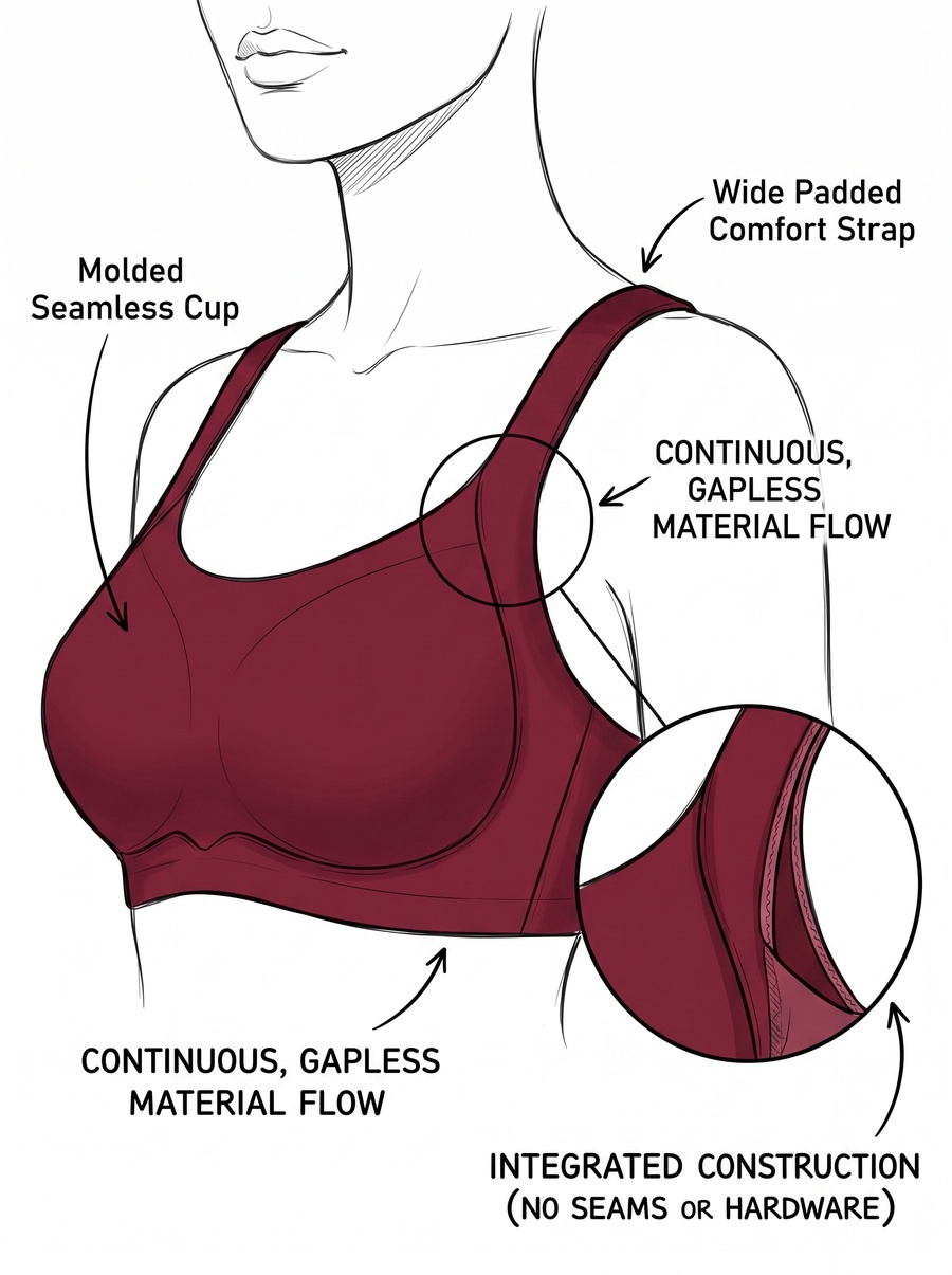 Ultra Comfort Laser Cut Daily Crop-Bra