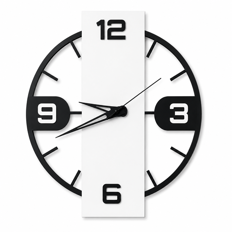  black and white Modern Clock