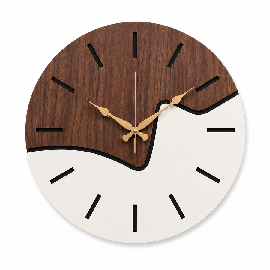  brown and white Modern Clock