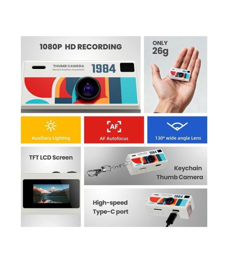 كاميرا Mini G6 الرقمية المحمولة بدقة 1080P HD مع شاشة LCD