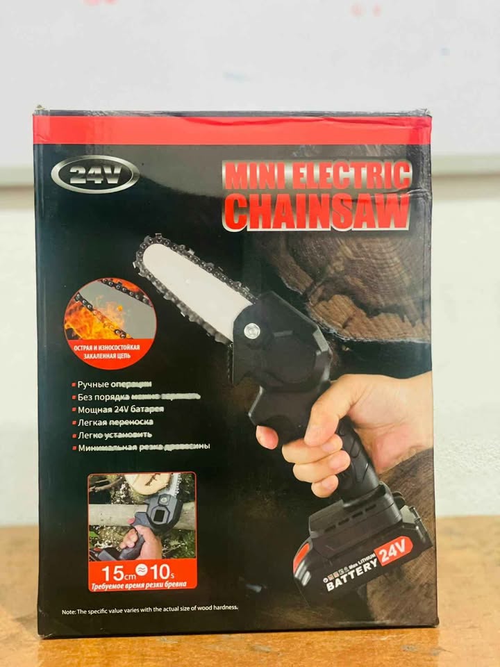 منشار كهربائي لاسلكي 24 فولت Mini Chainsaw - أداة قوية لتقليم الأشجار وقطع الأغصان بسهولة