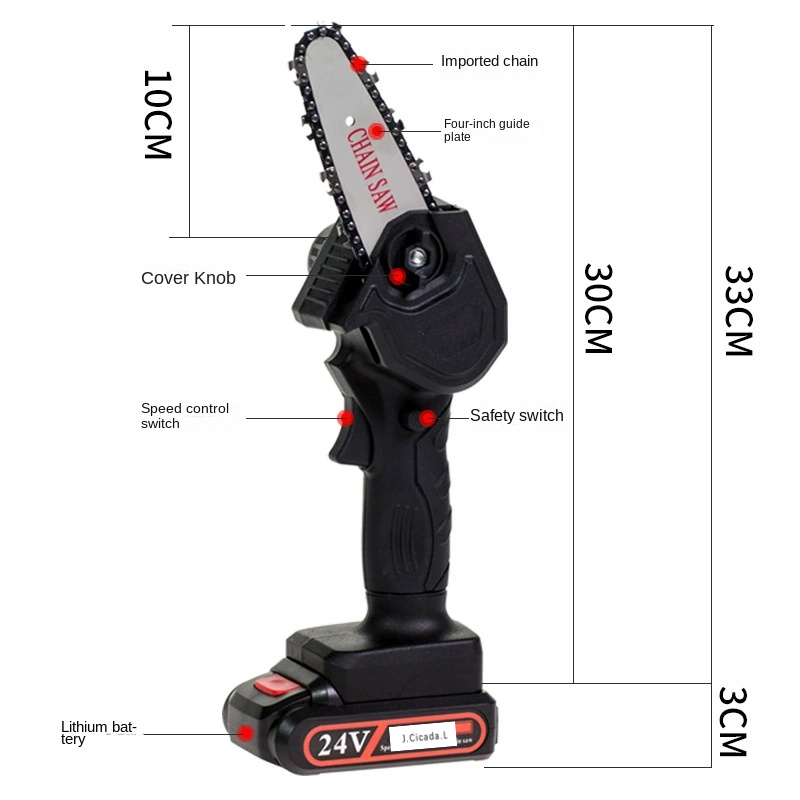 منشار كهربائي لاسلكي 24 فولت Mini Chainsaw - أداة قوية لتقليم الأشجار وقطع الأغصان بسهولة