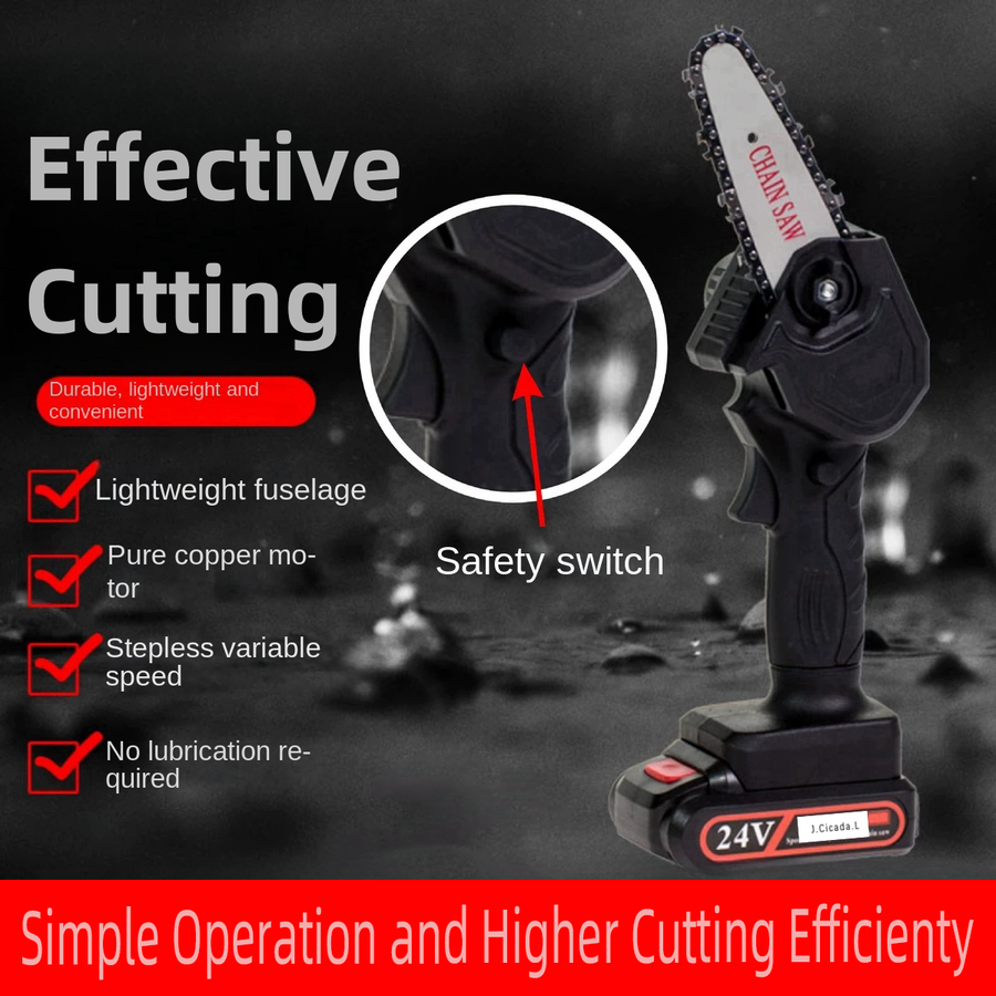 منشار كهربائي لاسلكي 24 فولت Mini Chainsaw - أداة قوية لتقليم الأشجار وقطع الأغصان بسهولة
