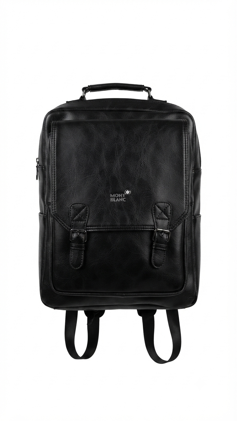 Mont blank leather backpack 
