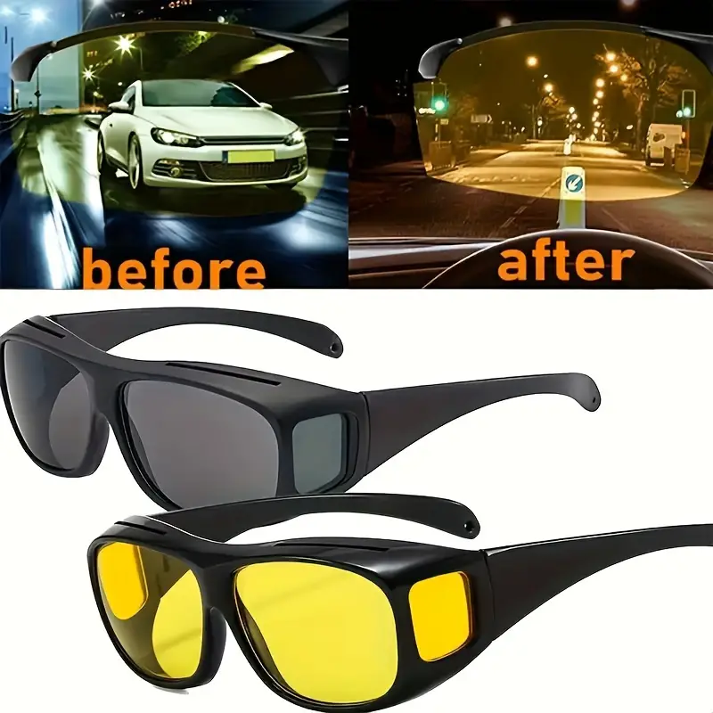 نظارات HD Vision Wrap Around للرؤية الليلية – تقلل الوهج وتوضح الرؤية أثناء القيادة