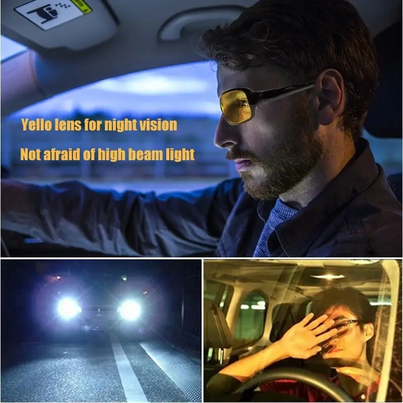 نظارات HD Vision Wrap Around للرؤية الليلية – تقلل الوهج وتوضح الرؤية أثناء القيادة