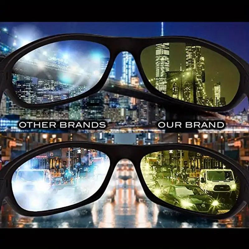 نظارات HD Vision Wrap Around للرؤية الليلية – تقلل الوهج وتوضح الرؤية أثناء القيادة