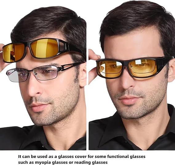 نظارات HD Vision Wrap Around للرؤية الليلية – تقلل الوهج وتوضح الرؤية أثناء القيادة