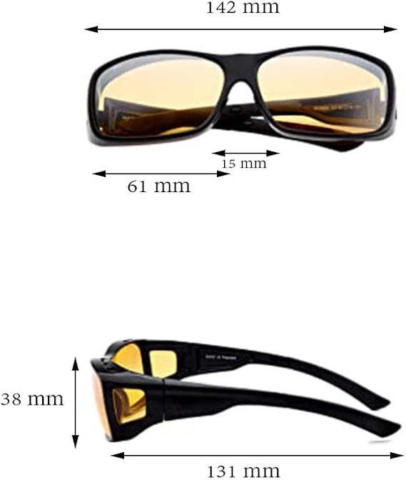 نظارات HD Vision Wrap Around للرؤية الليلية – تقلل الوهج وتوضح الرؤية أثناء القيادة
