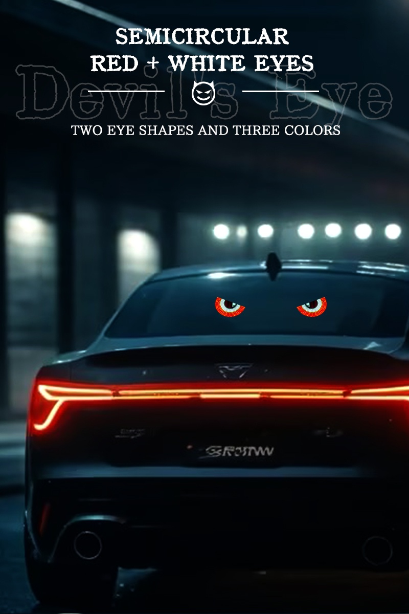إضاءة Devil's Eye LED للسيارة – شاشة USB خلفية بـ11 وضع إضاءة | مظهر رياضي مميز
