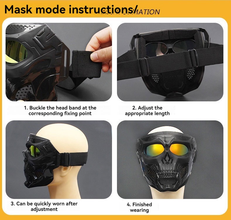 قناع الشبح Ghost Mask بحماية كاملة للوجه – مثالي لراكبي الدراجات النارية | تصميم شرس
