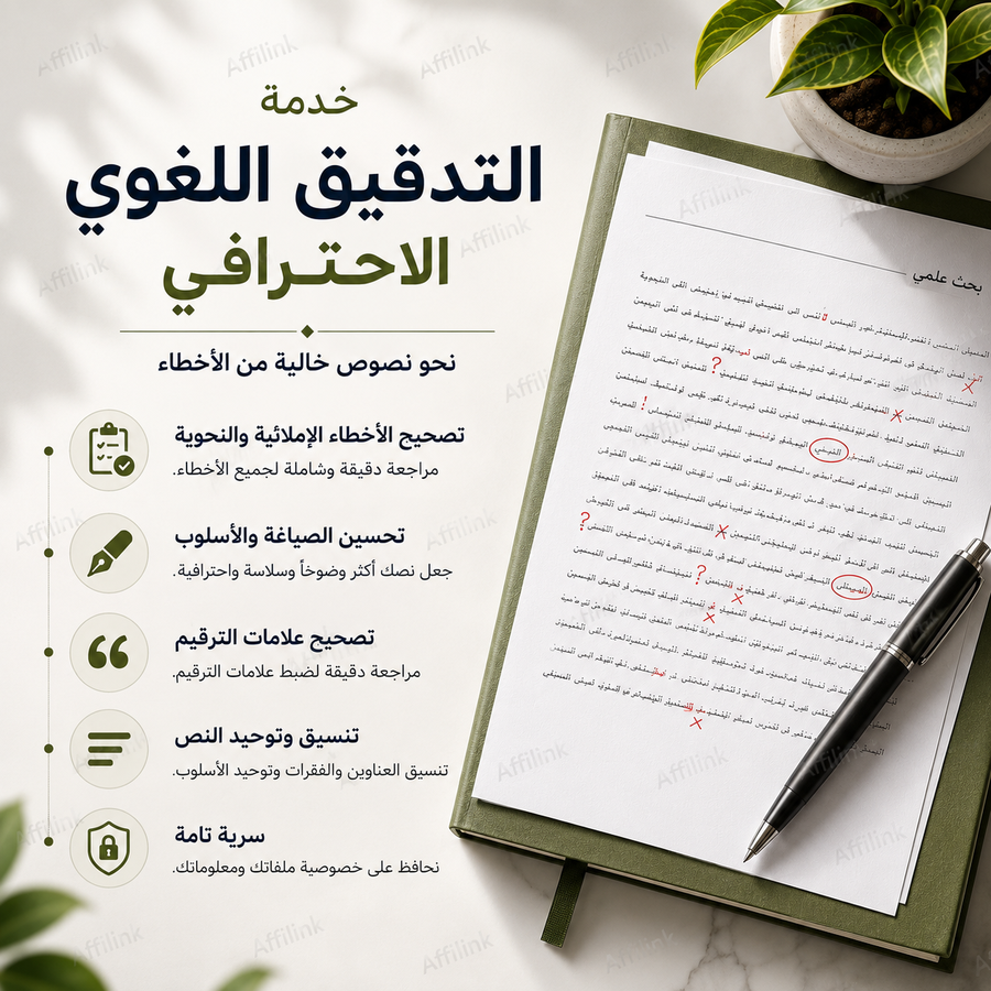 خدمة التدقيق اللغوي الاحترافي