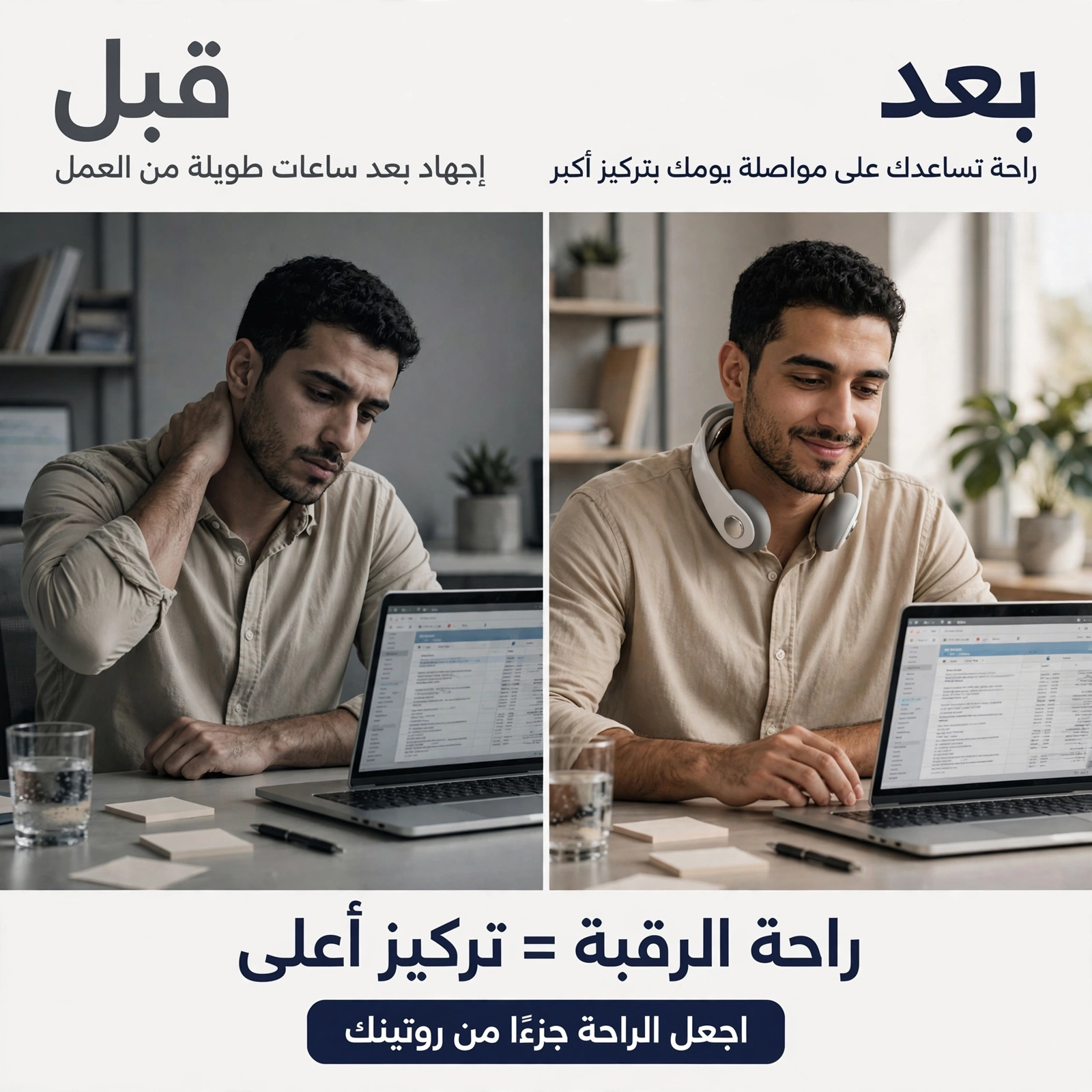 جهاز مساچ واسترخاء الرقبة الذكي لتخفيف إجهاد العضلات والاسترخاء بعد يوم طويل