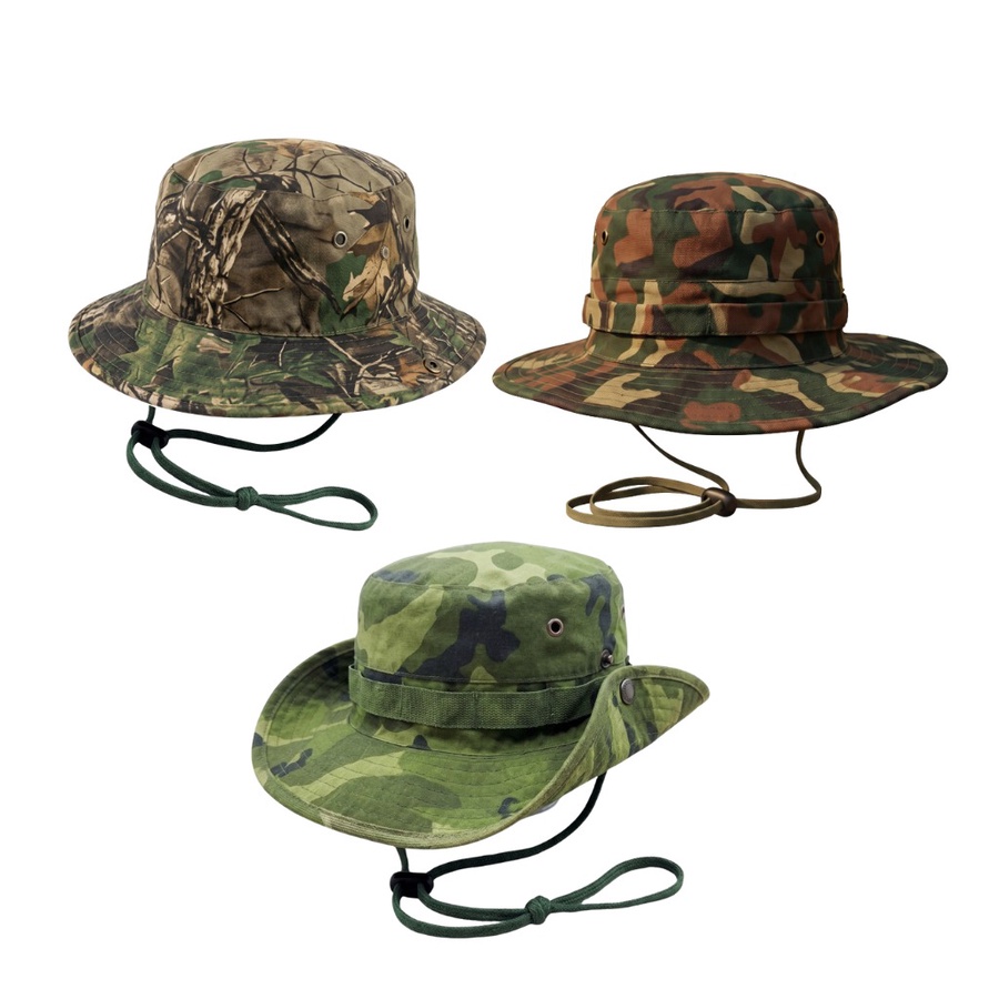 Wide-Brim Camouflage Tactical Hat for Outdoor Activities - قبعة تكتيكية مموهة بحافة عريضة للرحلات والأنشطة الخارجية