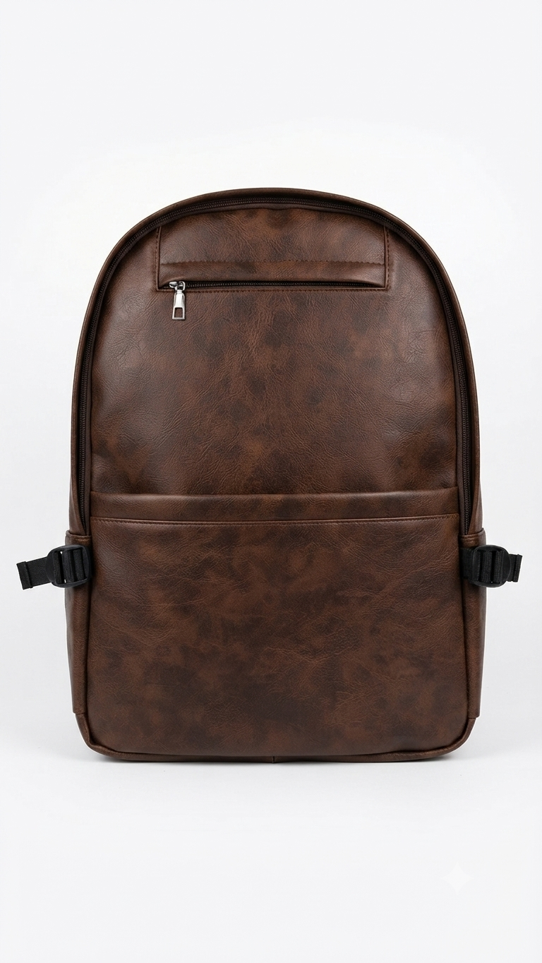 leather backpack-brown