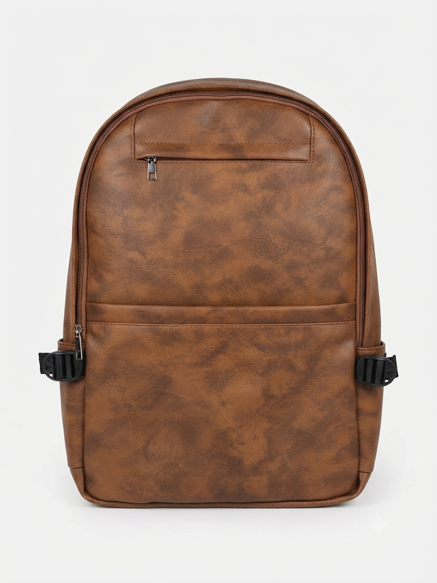leather backpack-camel