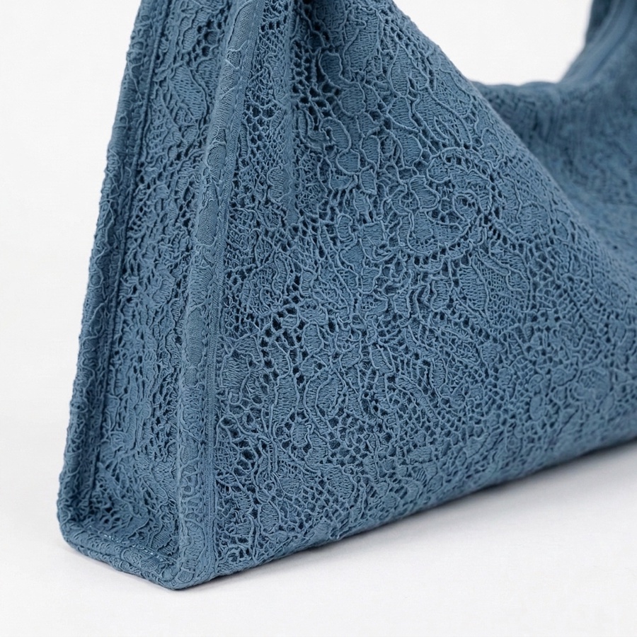 MANSA Dusty-Blue Lace Handbag