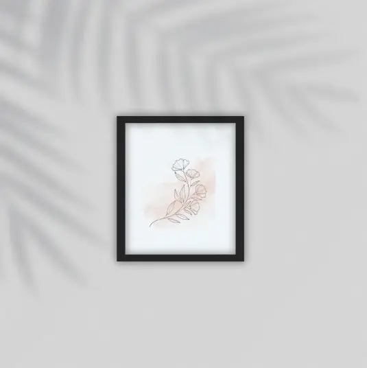 Botanical Line Art Framed Poster | 20 × 25 cm Wall Décor