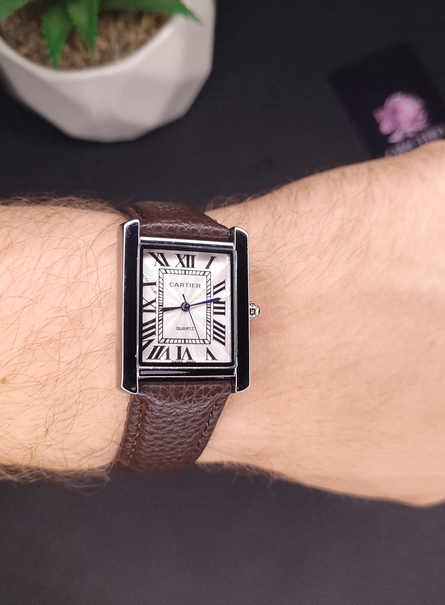Cartier Tank Brown Leather