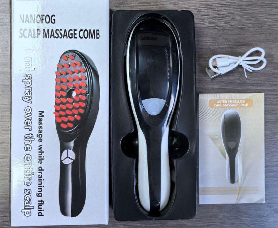 فرشاة علاج الشعر الليزرية 4 في 1 - لتكثيف الشعر وعلاج التساقط بتقنية LED