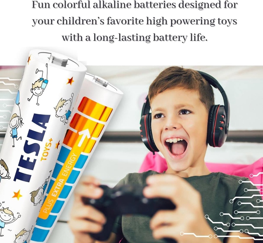 Tesla Batteries AAA LR6/1.5V TOYS+ Alkaine Plus Extra Energy Batteries BOY BLISTER FOIL 4pcs