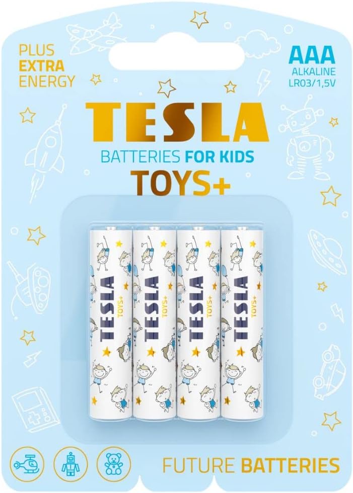 Tesla Batteries AAA LR6/1.5V TOYS+ Alkaine Plus Extra Energy Batteries BOY BLISTER FOIL 4pcs