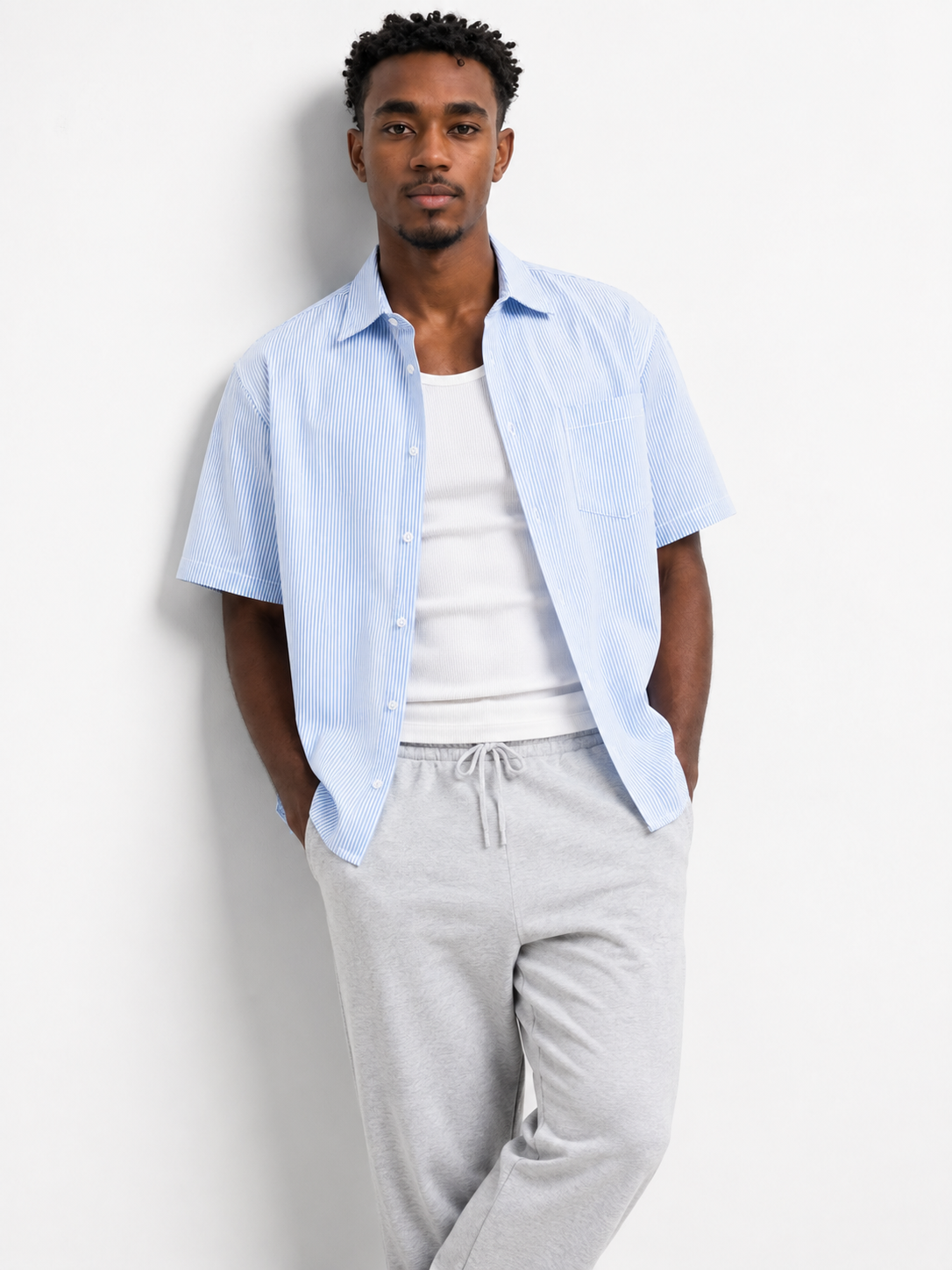 Striped Shirt (Sky Blue)