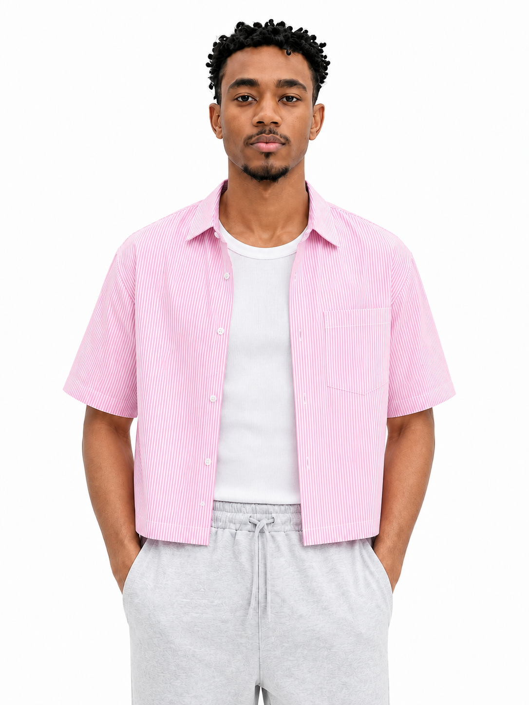 Striped Shirt (Powder Pink)