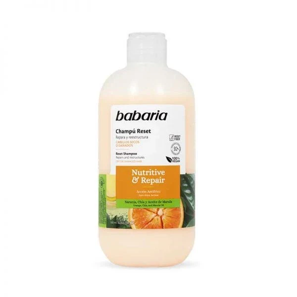 شامبو باباريا المغذي والمصلح بخلاصة البرتقال والمكونات الطبيعية 500 مل - Babaria Nutritive & Repair