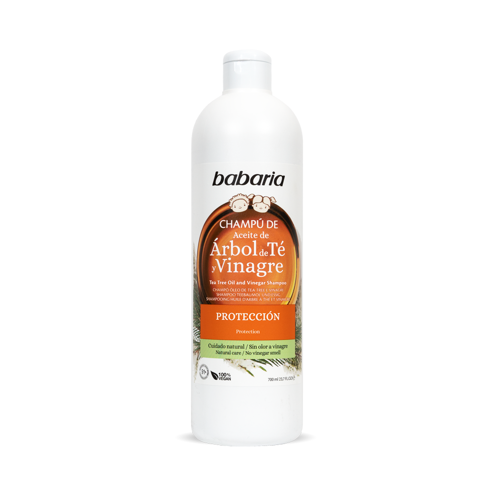 شامبو باباريا الواقي بزيت شجرة الشاي والخل - Babaria Tea Tree & Vinegar Shampoo (380 مل)